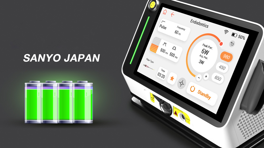Portable dental laser with built-in lithium battery