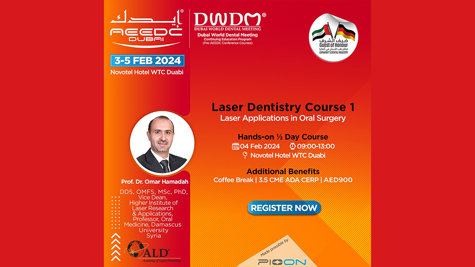 Register now for World Dental Meeting (DWDM) half-day Laser Dentistry Course